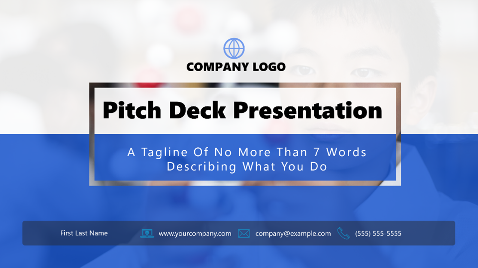 Cover slides for a pitch deck template