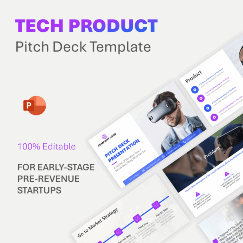 Downloadable Tech Product PowerPoint Pitch Deck Template