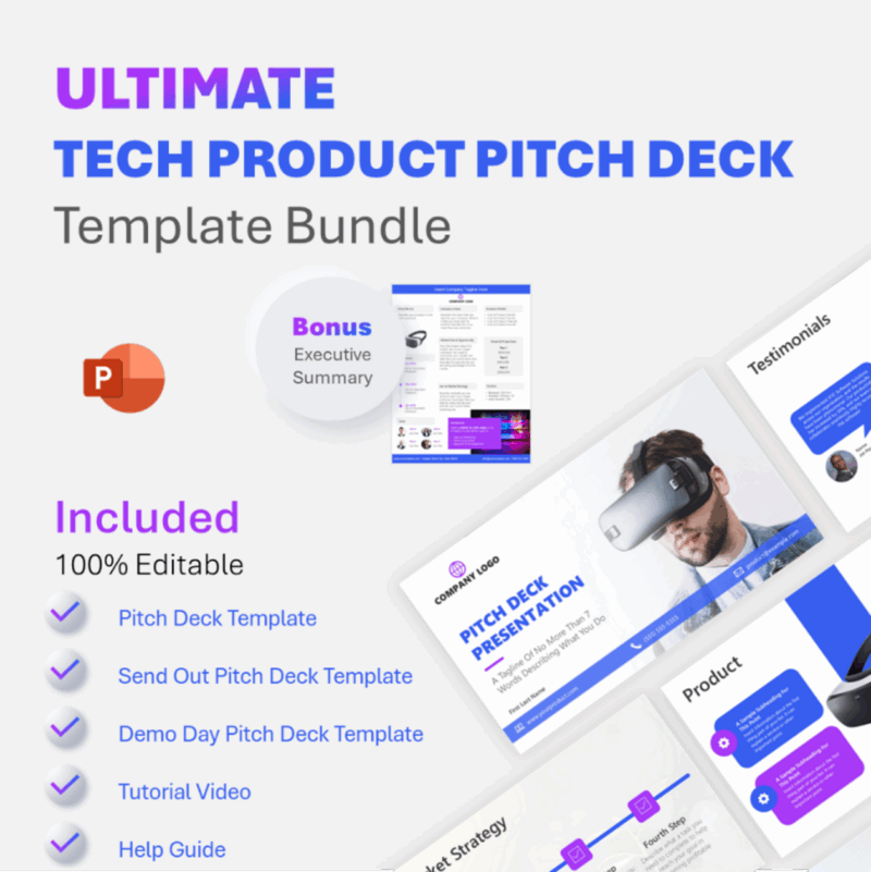 Ultimate Tech Product Pitch Deck Template Bundle - Slide Navigator