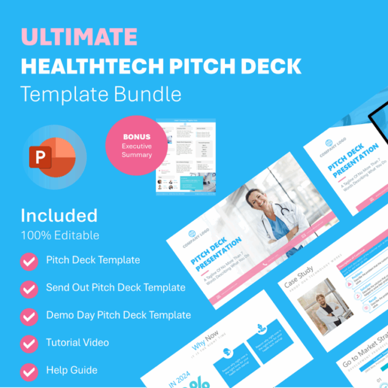 picture of ultimate health tech pitch deck PowerPoint template