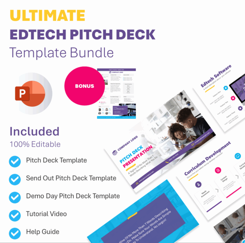 Edtech pitch deck PowerPoint template