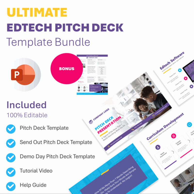 Edtech pitch deck PowerPoint template