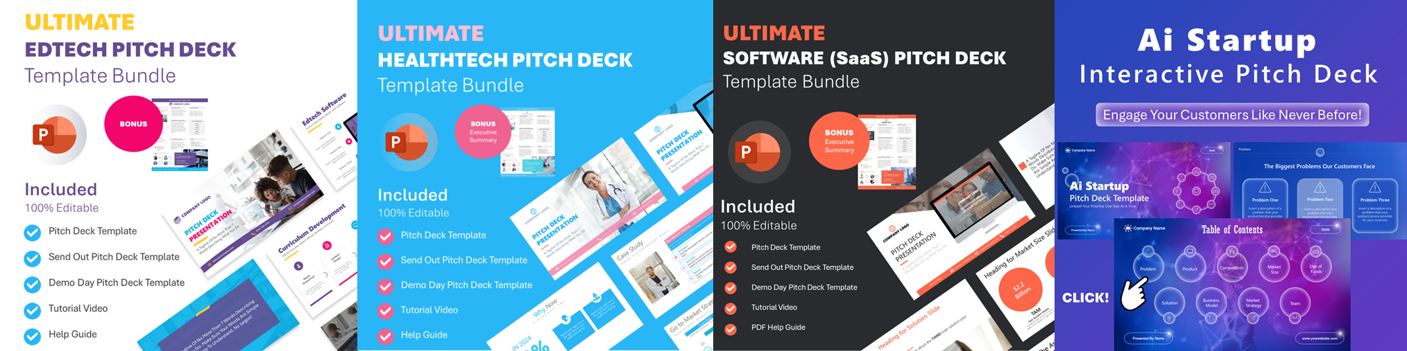 Linkedin banner pitch deck template packages