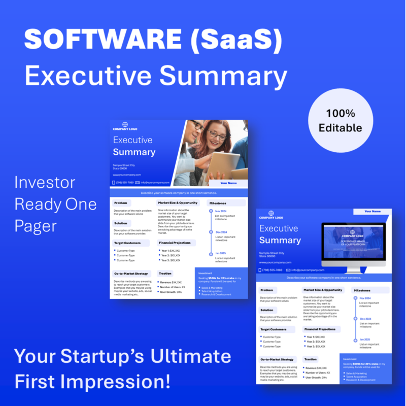 Software saas Executive Summary for Startups